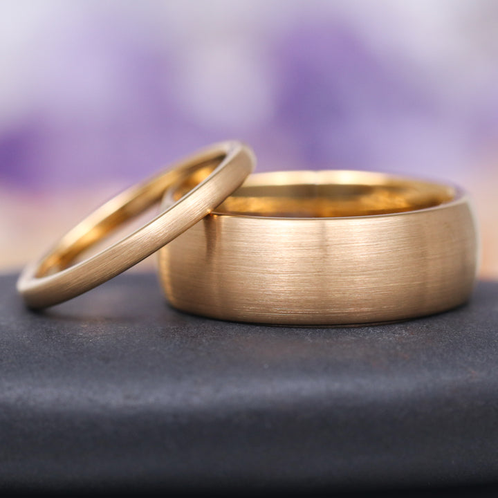 Satin Wedding Band in 14K Solid Yellow Gold (2MM)