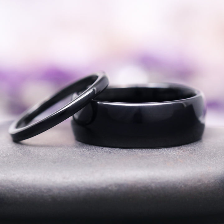 Minimalist Wedding Band- 2MM Black Tungsten