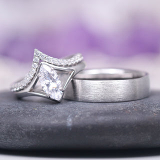 Minimalist Brushed Matte Wedding Band- 6MM 925 Sterling Silver