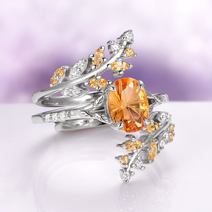 Fantasy Cut Citrine Couples Ring