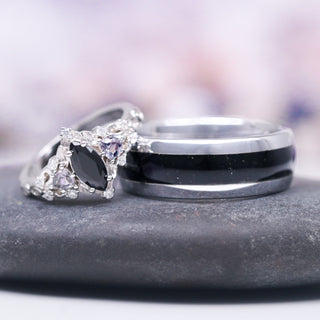 Black Onyx Wedding Band in Tungsten Carbide (8mm)