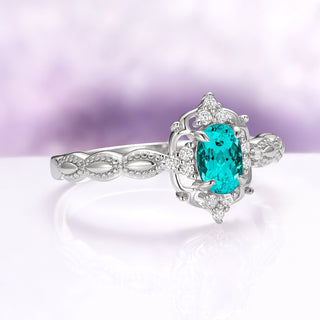 Claire Vintage Paraiba Tourmaline Ring in Sterling Silver