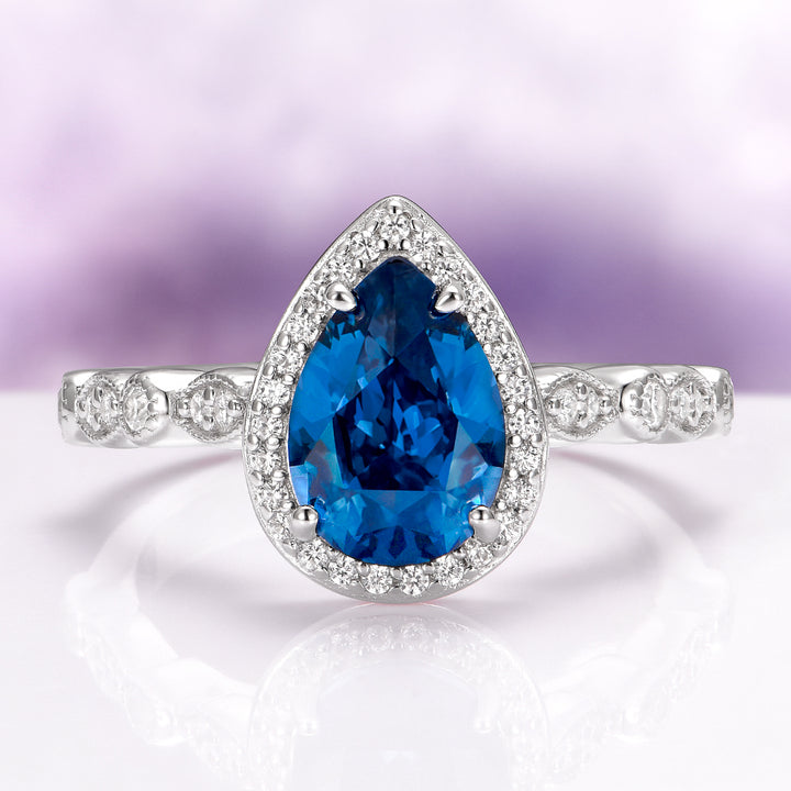 Luxe Natural London Blue Topaz Ring in Sterling Silver
