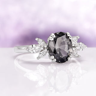 Eva Gray Moissanite Engagement Ring in 14K White Gold