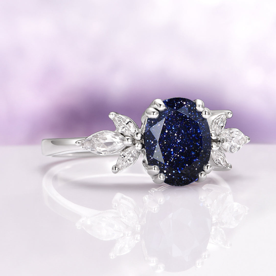 Eva Starry Night Ring in Sterling Silver