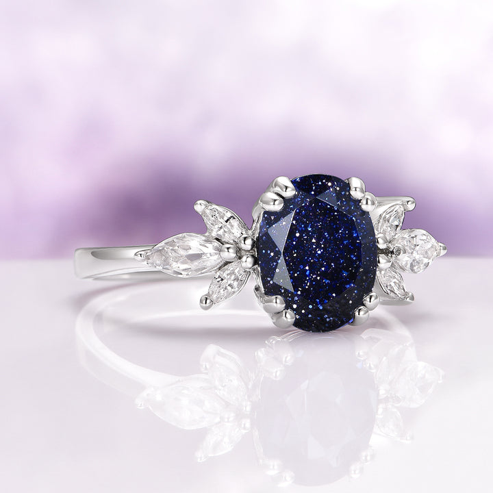 Eva Starry Night Ring in Sterling Silver