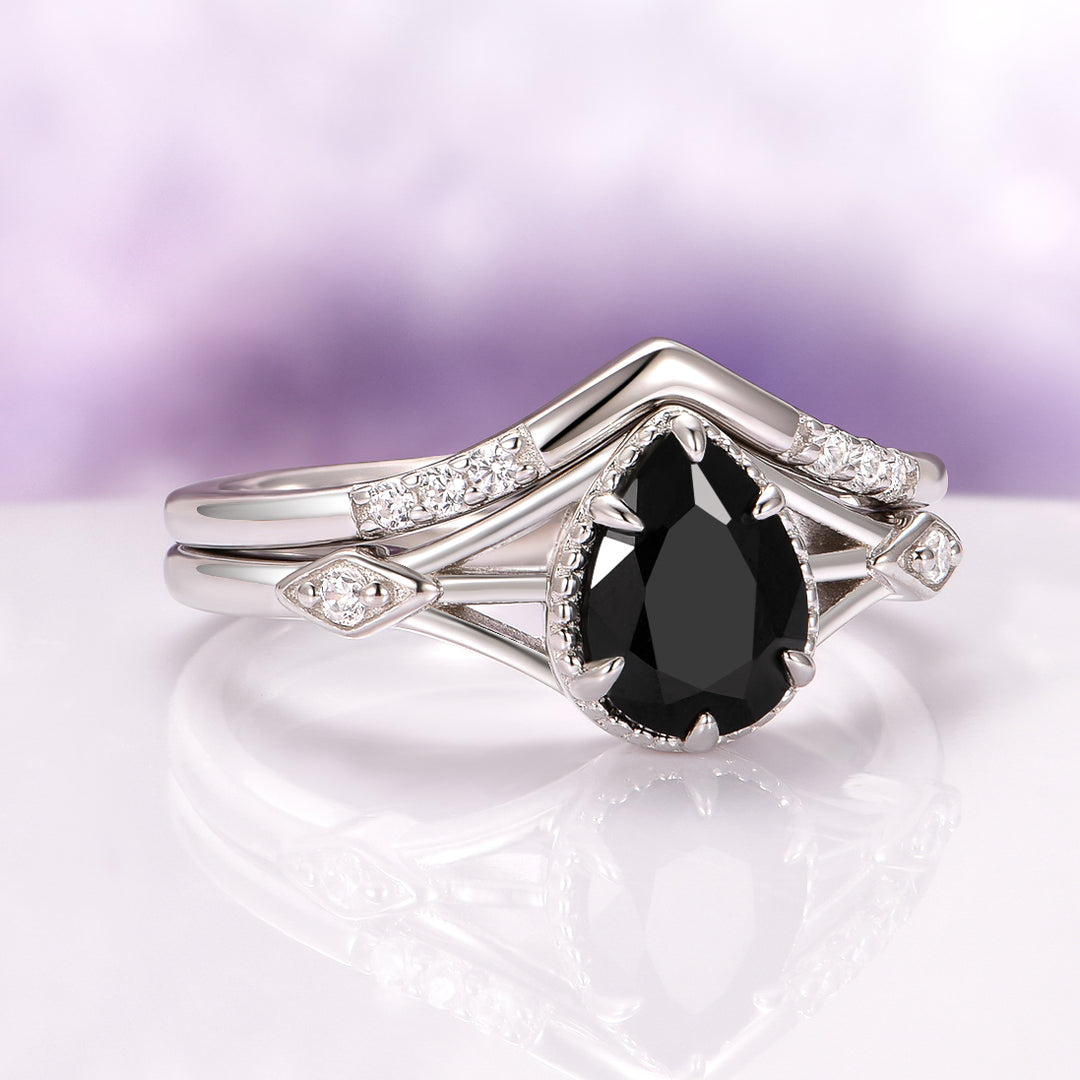 Celtic Black Onyx Couples Ring