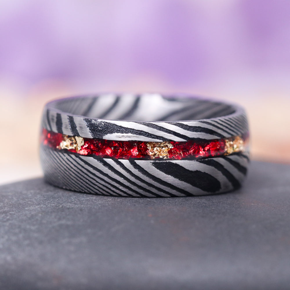 Damascus steel ring