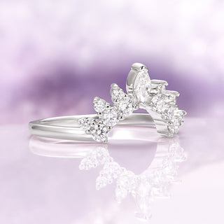 Marquise Diamond Stacking Wedding Band in 14K White Gold