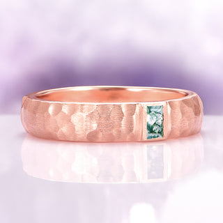 Moss Agate Wedding Band in 14K Rose Gold Vermeil (5.5mm)