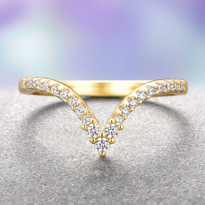Skye Kite® Chevron Stacking Wedding Band in 14K Solid Yellow Gold