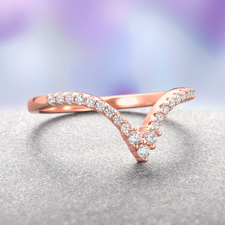 Skye Kite® Chevron Wedding Band in 14K Rose Gold Vermeil