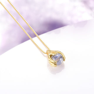 Ethereal Hold Labradorite Pendant Necklace in 14K Yellow Gold Vermeil