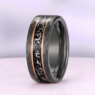 Skye Kite® Galaxy Salt & Pepper (Herkimer) Diamond & Meteorite Couples Ring Set