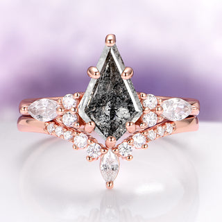 Skye Kite® Natural Herkimer Diamond Engagement Ring Set in 14K Solid Rose Gold
