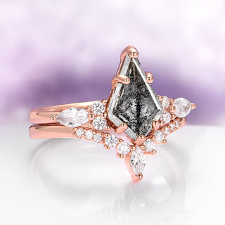 Skye Kite® Natural Herkimer Diamond Engagement Ring Set in 14K Solid Rose Gold