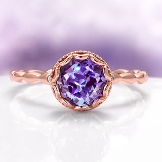 Vintage Alexandrite Ring in 14K Rose Gold Vermeil
