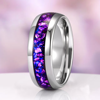 Galaxy Crushed Alexandrite Wedding Band in Tungsten Carbide (8mm)