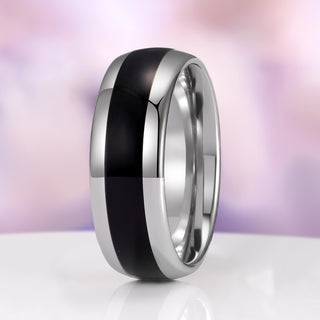 Black Onyx Wedding Band in Tungsten Carbide (8mm)