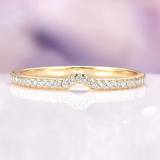 Classic Petite Half-Eternity Diamond Wedding Band in Solid 14K Yellow Gold
