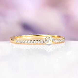 Classic Petite Half-Eternity Diamond Wedding Band in Solid 14K Yellow Gold