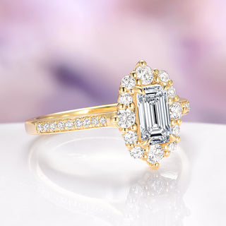 Emerald Cut Lab-Grown Diamond Engagement Ring in Solid 14K Yellow Gold (IGI Certified)