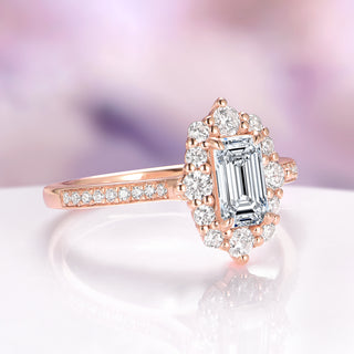 Emerald Cut Lab-Grown Diamond Engagement Ring in Solid 14K Rose Gold (IGI Certified)