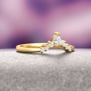 Estée Moissanite Bridal Ring Set- 14K Solid Yellow Gold