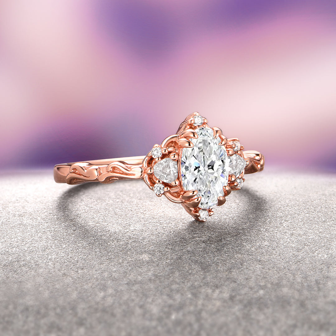 Esme Lab-Grown Diamond Engagement Ring- 14K Solid Rose Gold (IGI Certified)