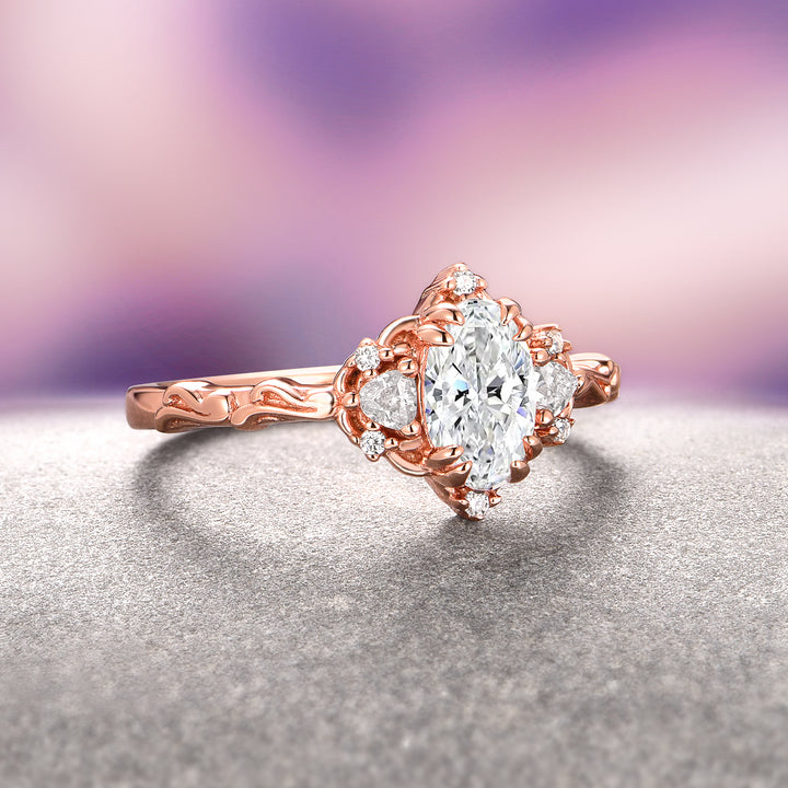 Esme Lab-Grown Diamond Engagement Ring- 14K Solid Rose Gold (IGI Certified)