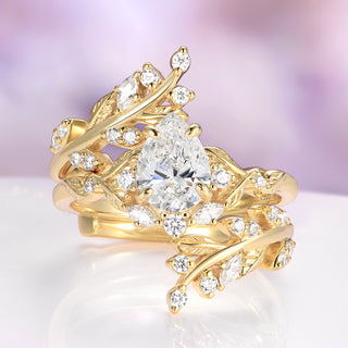 Wisteria Lab-Grown Diamond Engagement Ring Set in Solid 14K Yellow Gold (IGI Certified)