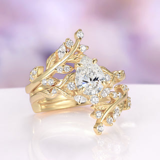 Wisteria Lab-Grown Diamond Engagement Ring Set in Solid 14K Yellow Gold (IGI Certified)