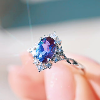 Nesta Alexandrite Engagement Ring in 14K White Gold