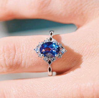 Nesta Alexandrite Engagement Ring in 14K White Gold