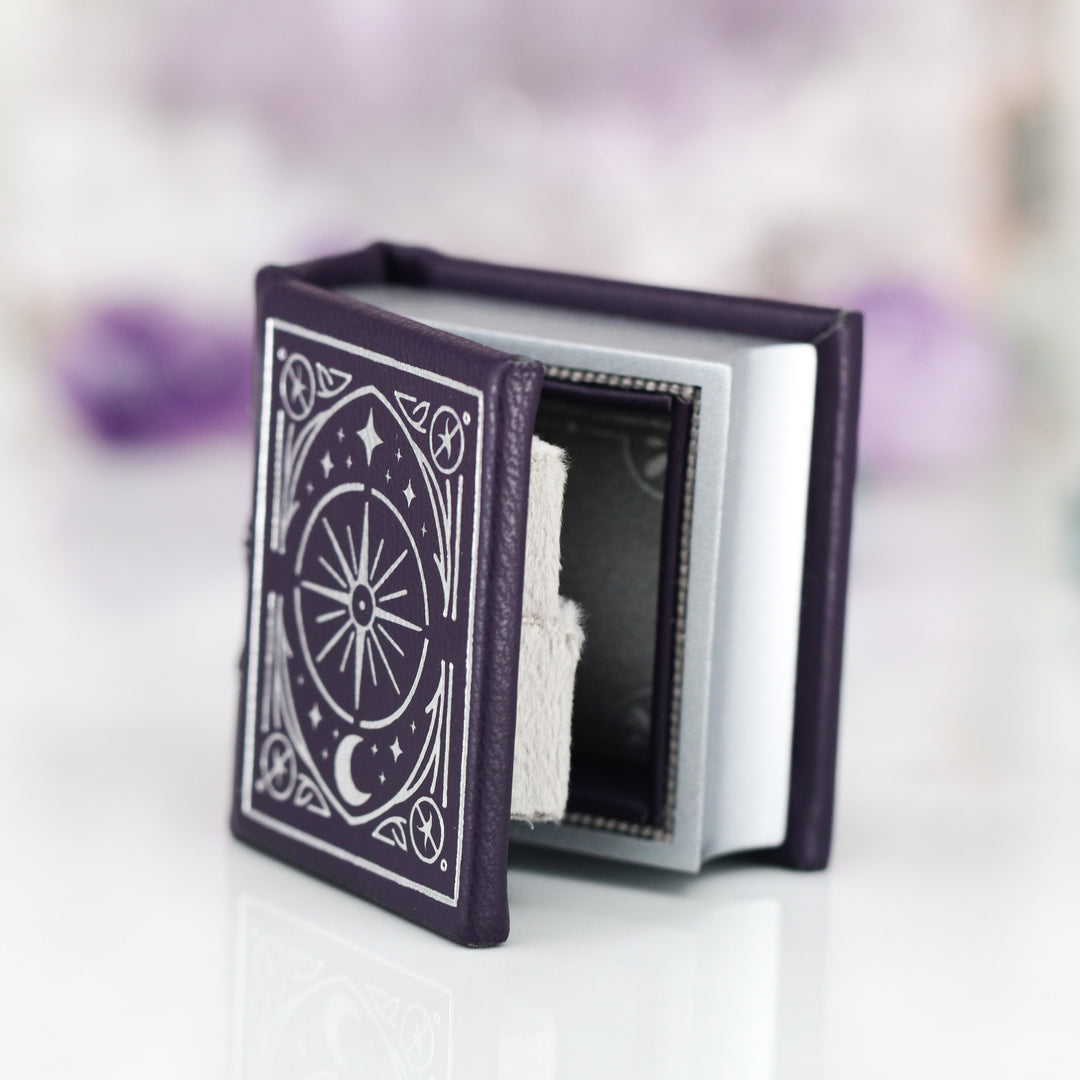 Night Court Handmade Leather Book Ring Box (fits a ring up to a size 8)