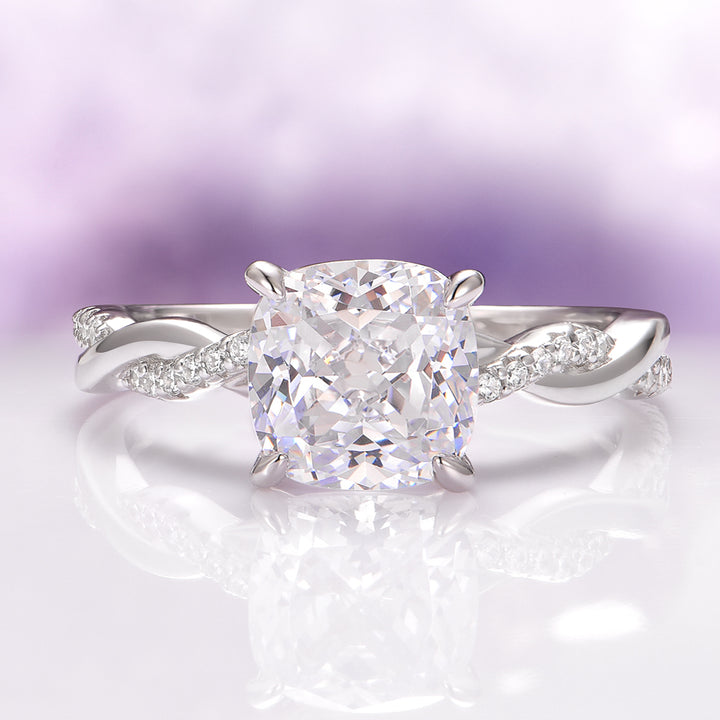 Sophia White Sapphire Engagement Ring in Sterling Silver
