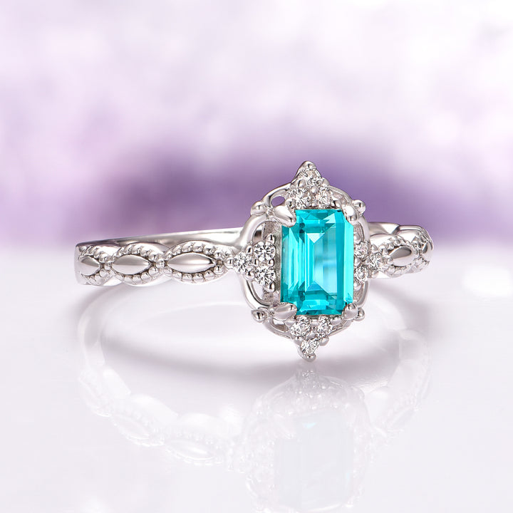 Claire Vintage Paraiba Tourmaline Ring in Sterling Silver