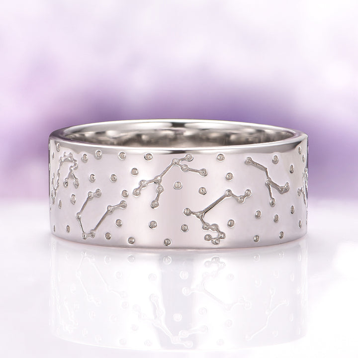 Constellation Wedding Ring in Sterling Silver (8MM)