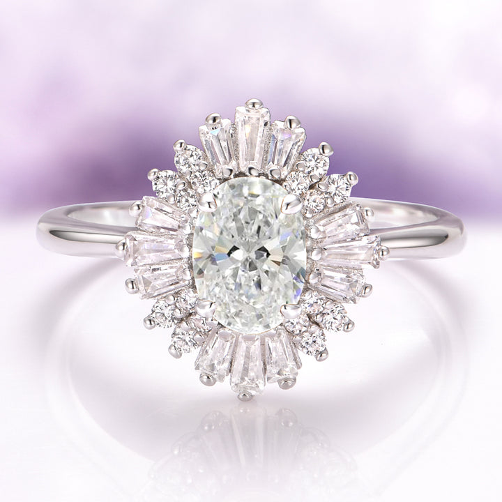 Victoria Simulated Diamond Ring in Sterling Silver