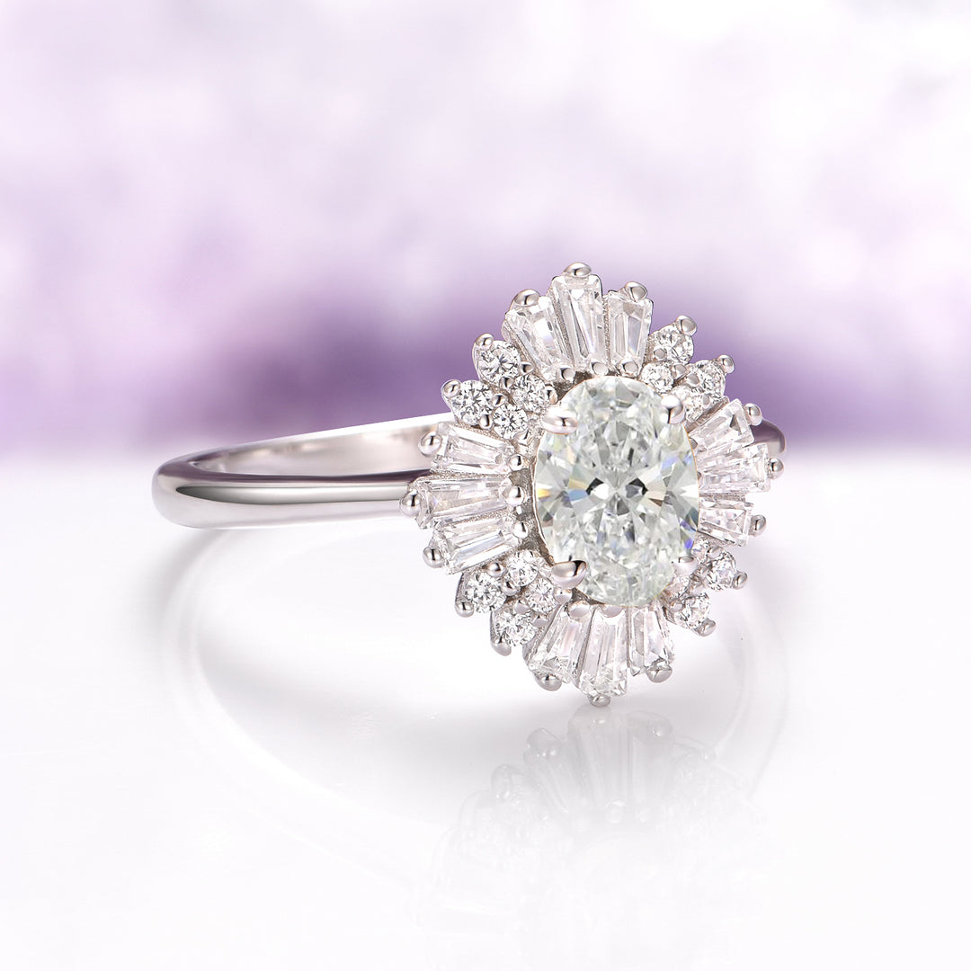Victoria Simulated Diamond Ring in Sterling Silver