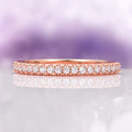 Petite Diamond Wedding Band in 14K Solid Rose Gold (2mm) by Aquamarise Gold, a delicate band featuring a row of sparkling diamonds on a slim rose gold band for timeless elegance.