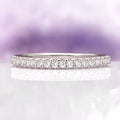 Petite Diamond Wedding Band in 14K White Gold (2mm) by Aquamarise Gold featuring a slender row of sparkling diamonds on a polished white gold band, perfect for minimalist wedding jewelry.