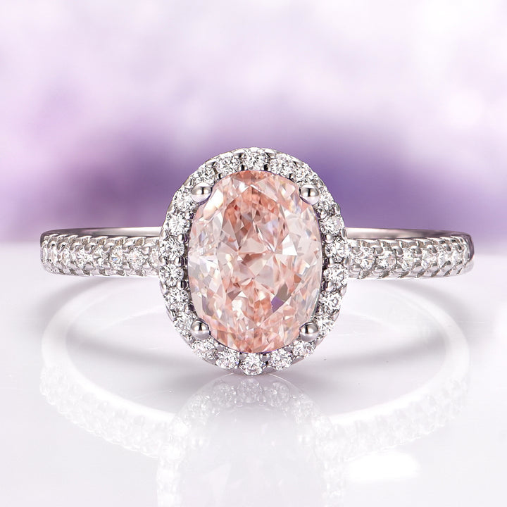 Iris Oval Morganite Ring in Sterling Silver