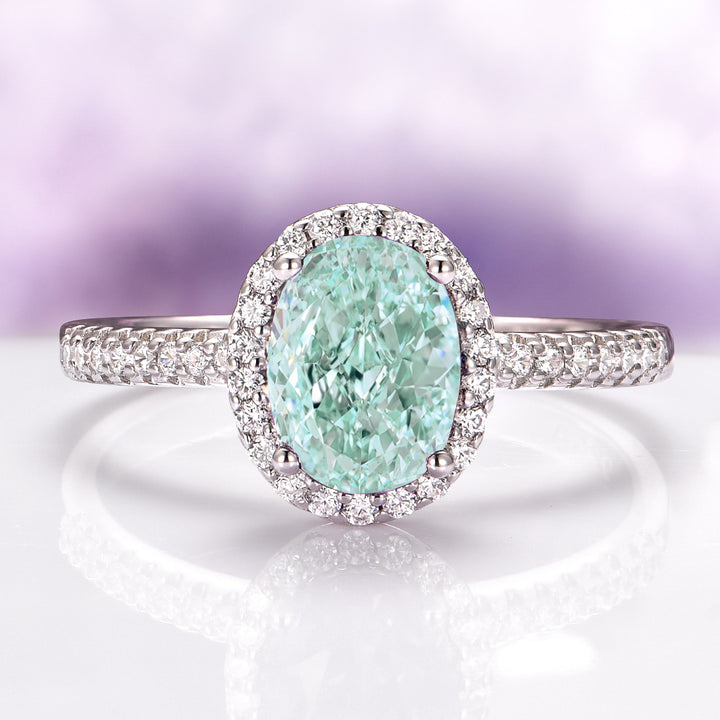 Iris Natural Light Green Amethyst Ring in Sterling Silver