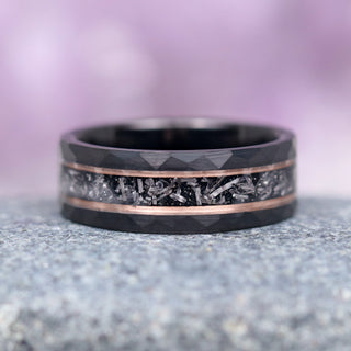 Skye Kite® Galaxy Salt & Pepper (Herkimer) Diamond & Meteorite Couples Ring Set