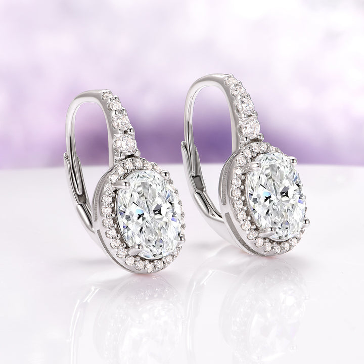 Simulated Diamond Dangle Earrings in Sterling Silver
