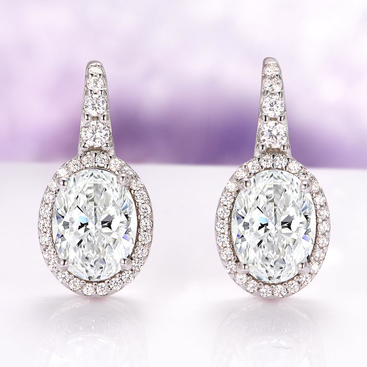 Simulated Diamond Dangle Earrings in Sterling Silver