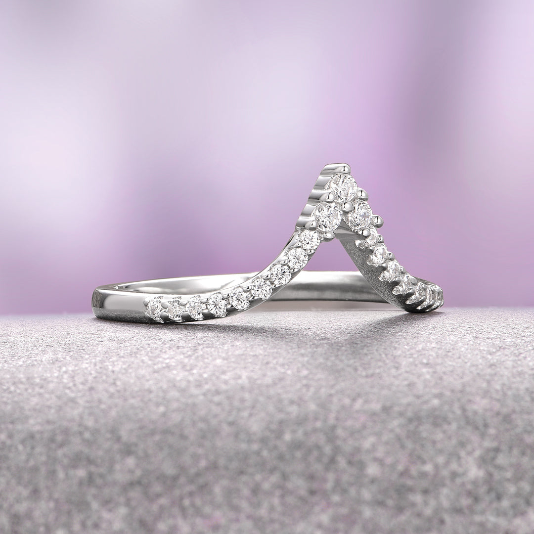 Skye Kite® Chevron Wedding Band in Sterling Silver