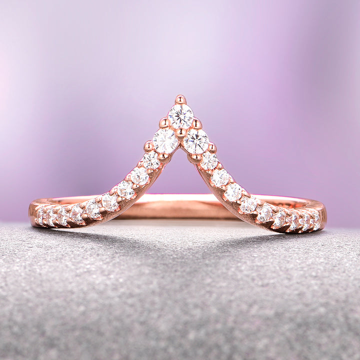 Skye Kite® Chevron Wedding Band in 14K Rose Gold Vermeil