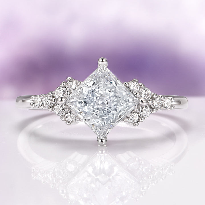 Ellie Simulated Diamond Engagement Ring in Sterling Silver